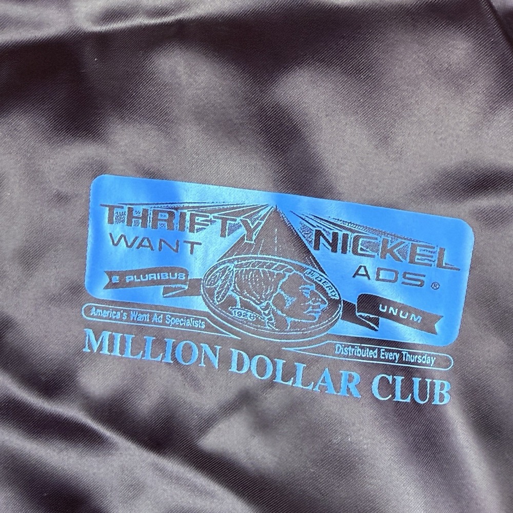 West Ark USA Thrifty Nickel Million Dollar Club Satin Bomber‎ Jacket Men Medium - Picture 3 of 7